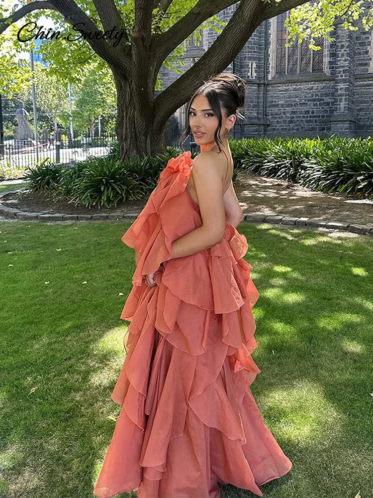 Tangerine Bloom Gown
