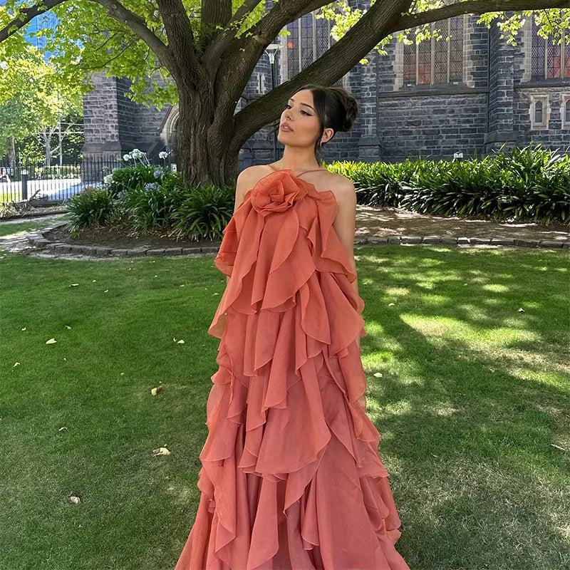 Tangerine Bloom Gown
